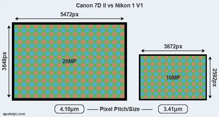 7D Mark II versus V1 MP