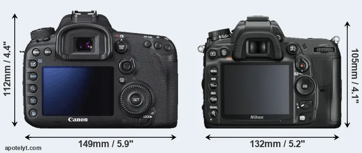 Comparison 7D Mark II or D7000 rear