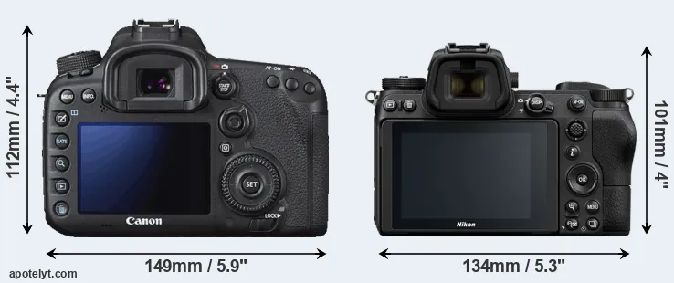 Comparison 7D Mark II or Z6 rear
