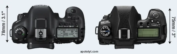 Compare 7D Mark II versus E-30 top