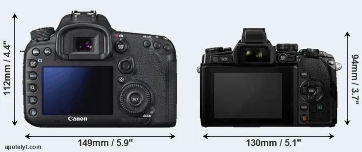 Comparison 7D Mark II or E-M1 rear