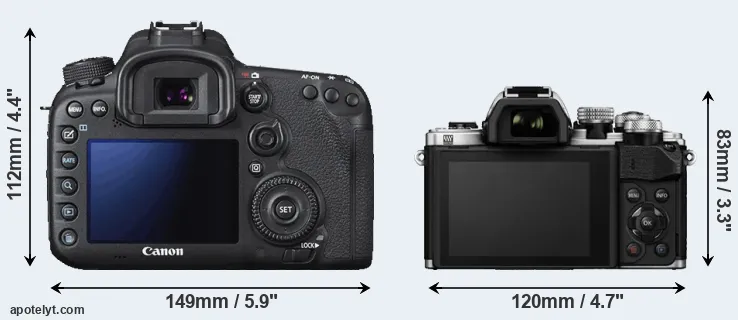 Comparison 7D Mark II or E-M10 II rear
