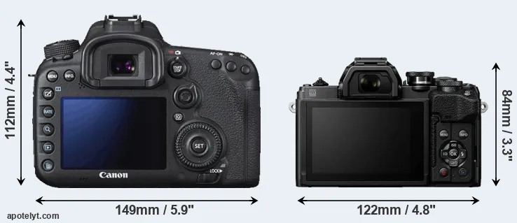 Comparison 7D Mark II or E-M10 IV rear