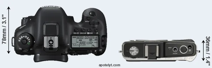 Compare 7D Mark II versus E-P2 top