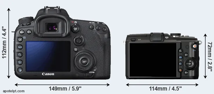Comparison 7D Mark II or E-PL2 rear