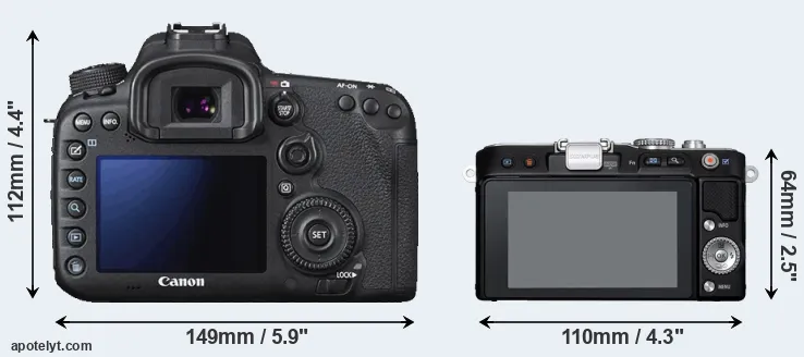 Comparison 7D Mark II or E-PL3 rear