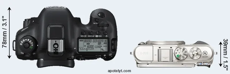 Compare 7D Mark II versus E-PL9 top