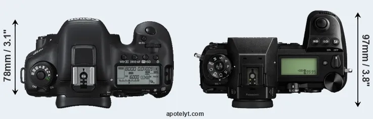 Compare 7D Mark II versus S1 top