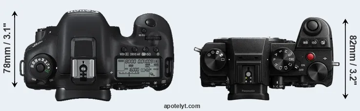 Compare 7D Mark II versus S5 top