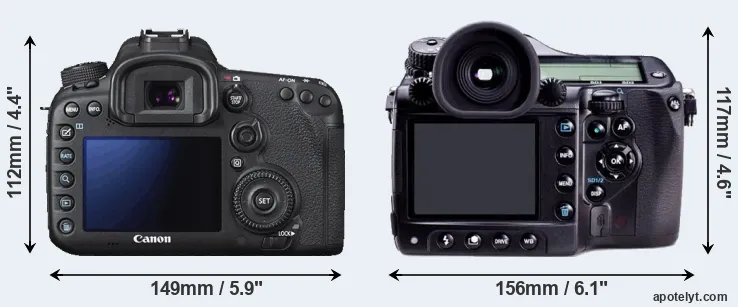 Comparison 7D Mark II or 645D rear