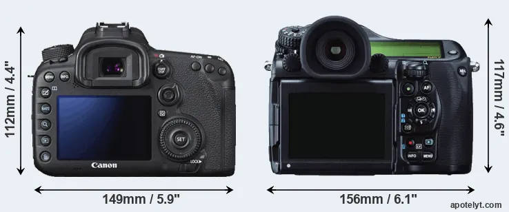 Comparison 7D Mark II or 645Z rear