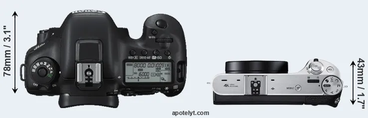 Compare 7D Mark II versus NX500 top