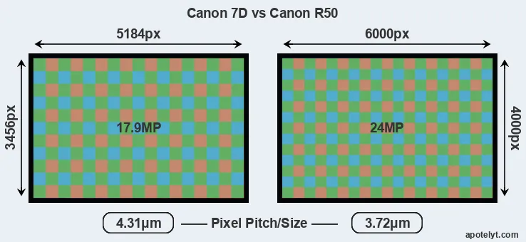 7D versus R50 MP
