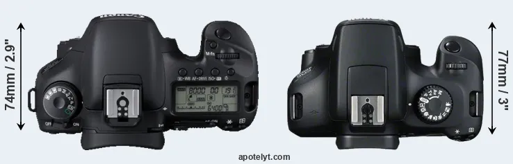 Compare 7D versus T100 top