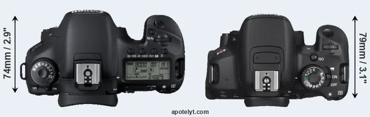 Compare 7D versus T4i top