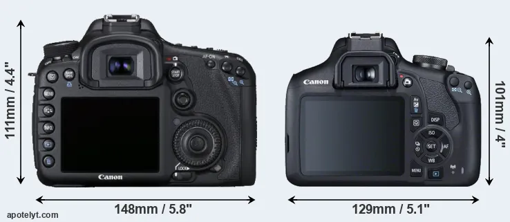 Comparison 7D or T7 rear