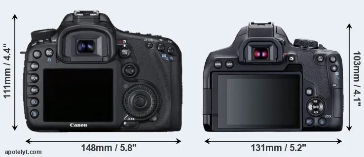 Comparison 7D or T8i rear