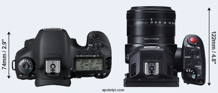 Compare 7D versus XC10 top