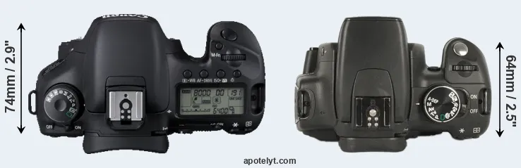 Compare 7D versus XT top