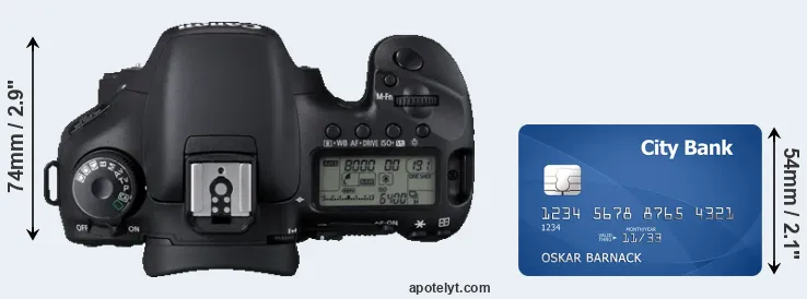 7D versus credit card top view