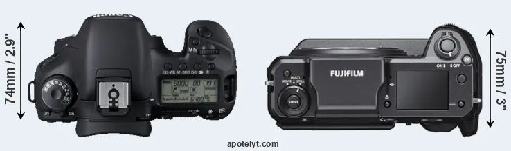 Compare 7D versus GFX 100 top