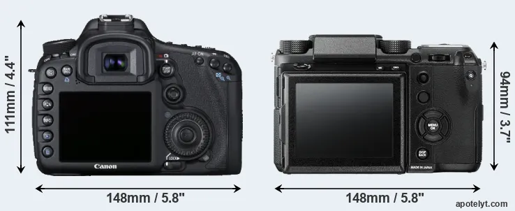 Comparison 7D or GFX 50S rear
