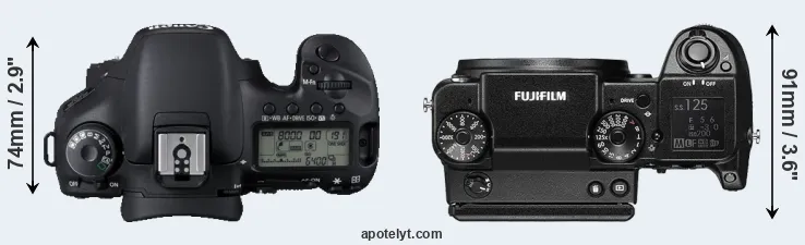 Compare 7D versus GFX 50S top