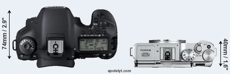 Compare 7D versus X-A2 top