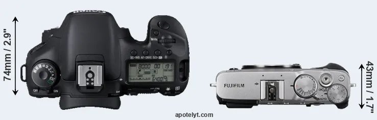 Compare 7D versus X-E3 top