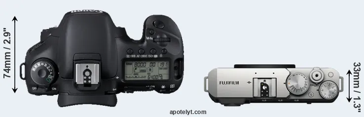 Compare 7D versus X-E4 top