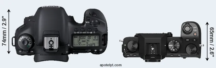 Compare 7D versus X-S10 top