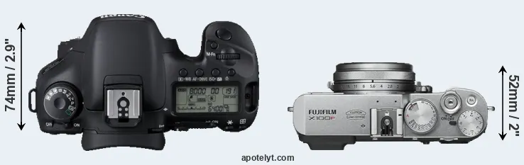 Compare 7D versus X100F top