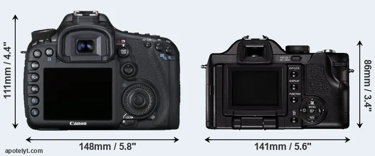 Comparison 7D or V-LUX 1 rear