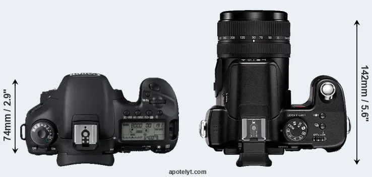 Compare 7D versus V-LUX 1 top