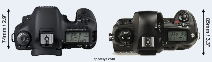 Compare 7D versus D1 top