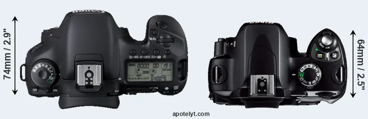 Compare 7D versus D40 top