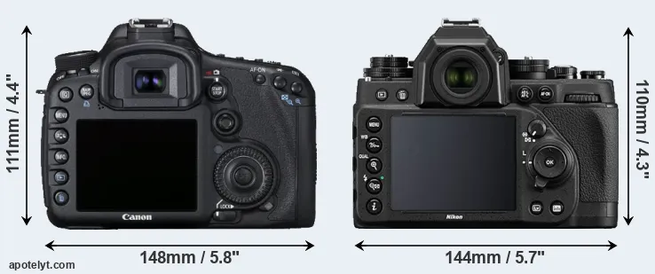 Comparison 7D or Df rear