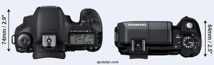 Compare 7D versus E-300 top