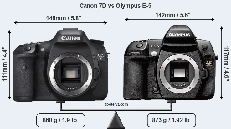 Size Canon 7D vs Olympus E-5