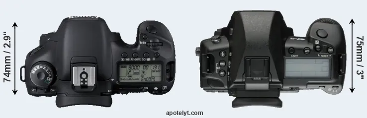 Compare 7D versus E-5 top