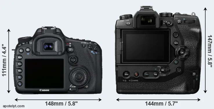 Comparison 7D or E-M1X rear
