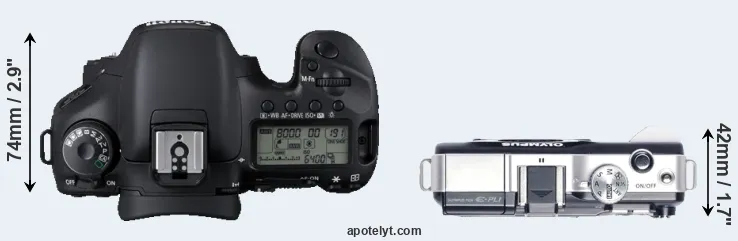 Compare 7D versus E-PL1 top