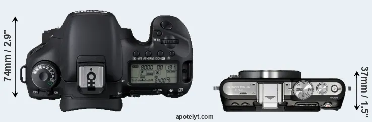 Compare 7D versus E-PL3 top