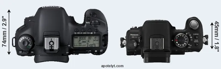 Compare 7D versus G1 top