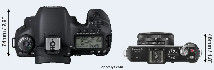 Compare 7D versus LX7 top