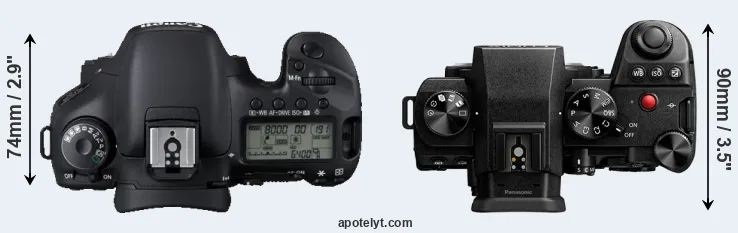 Compare 7D versus S5 II top