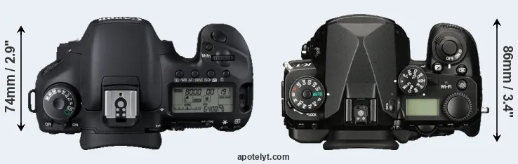 Compare 7D versus K-1 top
