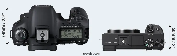 Compare 7D versus A6400 top