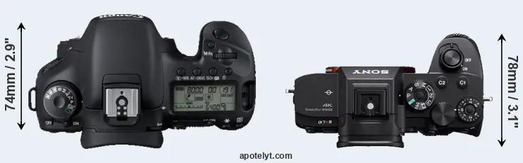 Compare 7D versus A7R IV top