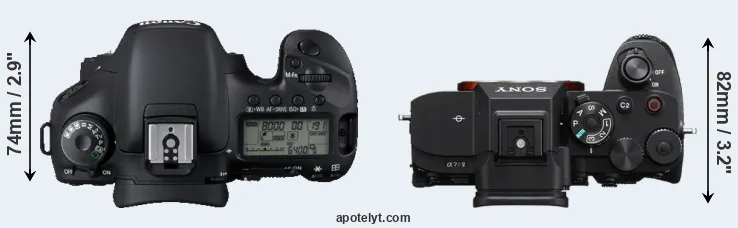 Compare 7D versus A7R V top